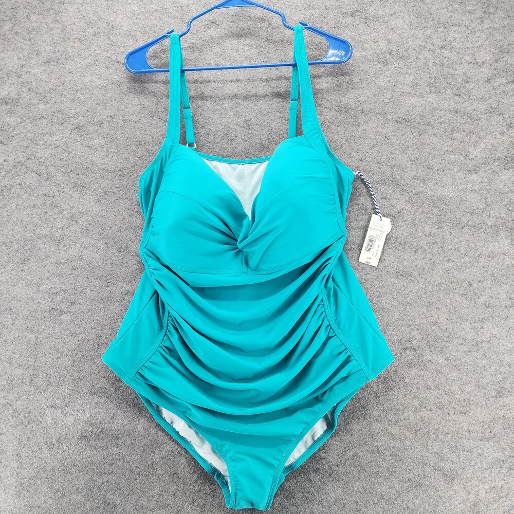Sonnet Shores One Piece Swimsuit Womens 24W Molded Cup Tummy Panel